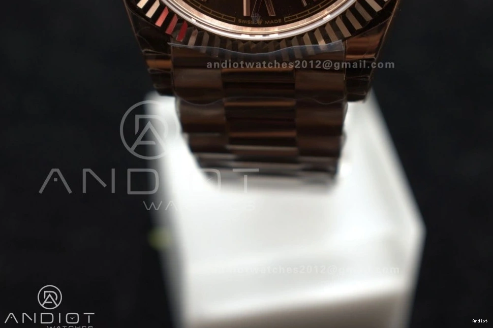 President Roman Weight Dial Bracelet RG Brown DayDate on Gain A2836 GSF 40 0414